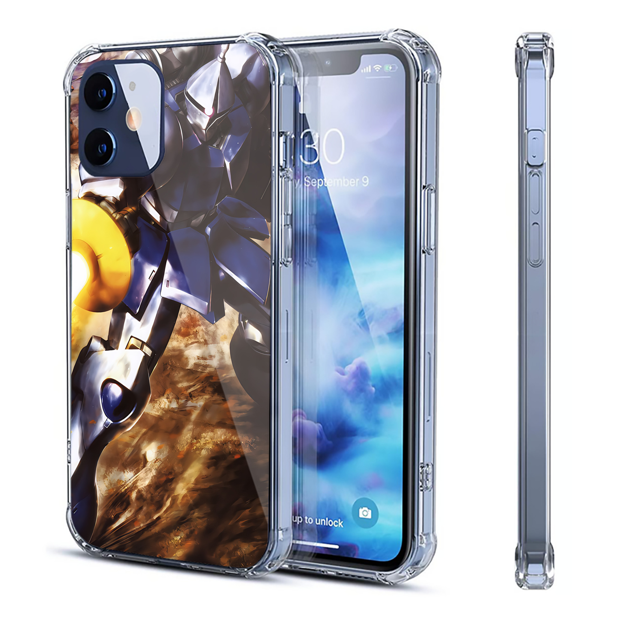 （画像用） 機動戦士ガンダム Mobile Suit Gundam 【iPhone 12シリーズ対応】透明スマホケース（クリアソフトケース）